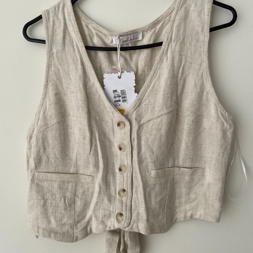 Beige Vest Top - Picture 1 of 3